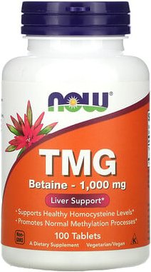 NOW Foods, TMG, 1.000 mg, 100 Tabletten