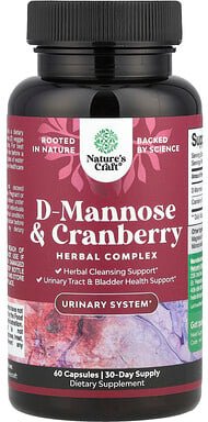 Thumbnail - Nature's Craft, D-Mannose & Cranberry, D-Mannose und Cranberry, 60 Kapseln