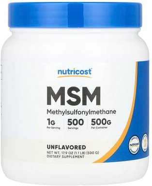 Nutricost, MSM, geschmacksneutral, 500 g (17,9 oz.)