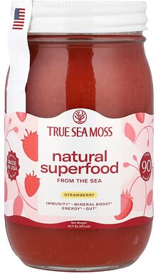 True Sea Moss, Natural Superfood From The Sea, natürliches Superfood aus dem Meer, Erdbeere, 473 ml (16 fl. oz.)