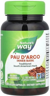 Thumbnail - Nature's Way, Pau D'Arco Inner Bark, innere Rinde, 100 vegane Kapseln (545 mg pro Kapsel)