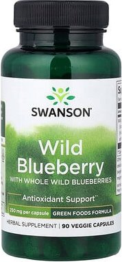 Swanson, Wild Blueberry with Whole Wild Blueberries, wilde Heidelbeere mit ganzen wilden Heidelbeeren, 250 mg, 90 pflanz...