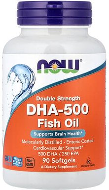 NOW Foods, DHA-500 Fish Oil, DHA-500-Fischöl, 90 Weichkapseln