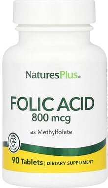 Thumbnail - NaturesPlus, Folic Acid as Methylfolate, Folsäure als Methylfolat, 800 mcg, 90 Tabletten