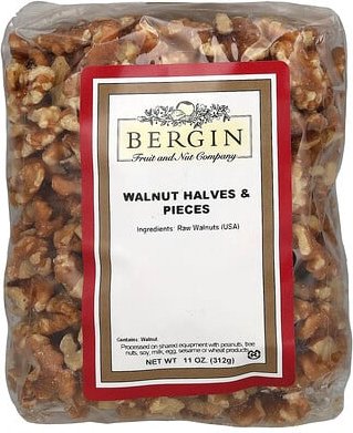 Bergin Fruit and Nut Company, Walnut Halves and Pieces, Walnüsse, Hälften und Stücke, 312 g (11 oz.)