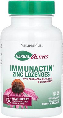 NaturesPlus, Herbal Actives, ImmunActin®, Zink-Lutschtabletten, Wildkirsche, 60 Lutschtabletten
