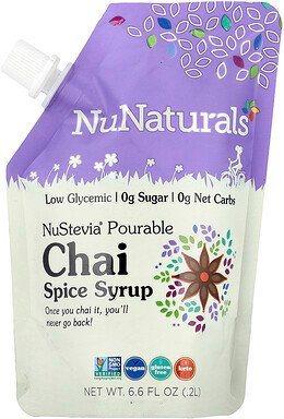 NuNaturals, NuStevia® Fillable Chai Spice Syrup, gießbarer Chai-Gewürzsirup, 0,2 l (6,6 fl. oz.)