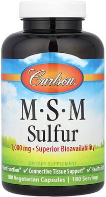 Carlson, MSM Sulfur, MSM-Schwefel, 180 pflanzliche Kapseln