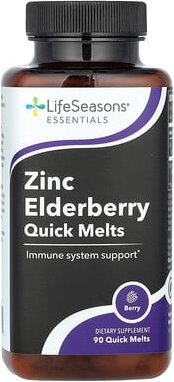 LifeSeasons, Zinc Elderberry Quick Melts, Zink-Holunder, Beere, 90 schnell schmelzend