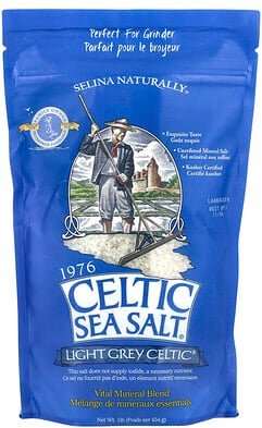 Celtic Sea Salt, Light Grey Celtic, vitale Mineralmischung, 454 g (1 lb.)