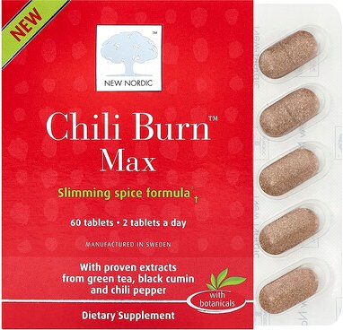 New Nordic, Chili Burn Max, 60 Tabletten