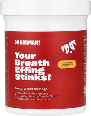 Oh Norman, Ihr Atem stinkt! Dental Wipes For Dogs, Zahntücher für Hunde, 50 Tücher