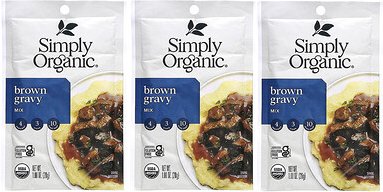Simply Organic, Brown Gravy Mix, Brown Soßenmischung, 3er-Pack, je 28 g (1 oz.).