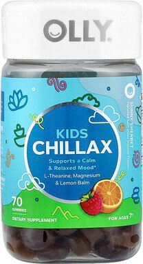 OLLY, Kids Chillax Gummies, Chillax-Fruchtgummis für Kinder ab 7 Jahren, sonniges Sorbet, 70 Fruchtgummis