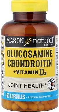 Mason Natural, Glucosamine Chondroitin + Vitamin D3, Glucosamin-Chondroitin + Vitamin D3, 160 Kapseln