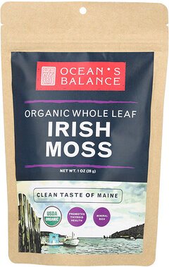 Ocean's Balance, Organic Whole Leaf Irish Moss, Bio-Knorpeltang mit ganzen Blättern, 28 g (1 oz.)
