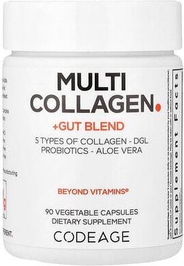 Codeage, Multi Collagen + Gut Blend, Multikollagen + Darmmischung, 90 pflanzliche Kapseln