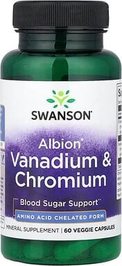 Swanson, Albion® Vanadium & Chromium, Vanadium und Chrom, 60 pflanzliche Kapseln