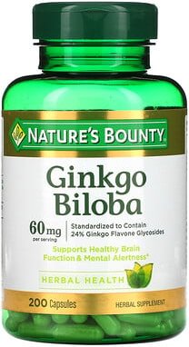 Nature's Bounty, Ginkgo Biloba, Ginkgo, 200 Kapseln (30 mg pro Kapsel)