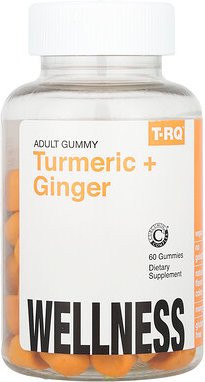 T-RQ, Adult Gummy, Fruchtgummi für Erwachsene, Kurkuma + Ingwer, 60 Fruchtgummis