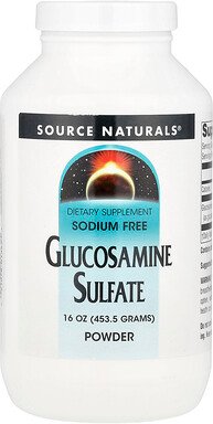 Source Naturals, Glucosamine Sulfate Powder, Glucosaminsulfatpulver, natriumfrei, 453,5 g (16 oz.)