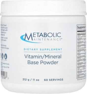 Thumbnail - Metabolic Maintenance, Vitamin/Mineral Base Powder, Basenpulver, 312 g (11 oz.)