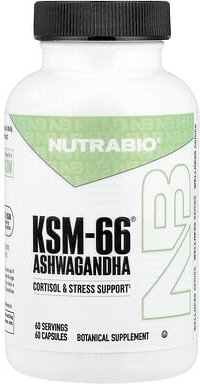 NutraBio, KSM-66®, Ashwagandha, 60 Kapseln (600 mg pro Kapsel)
