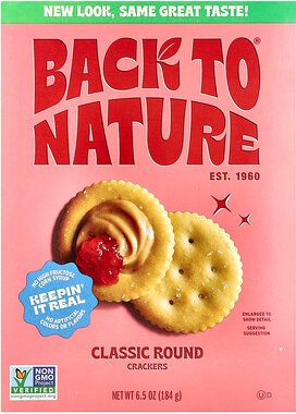 Back to Nature, Crackers, Classic Round, Cracker, klassisch rund, 184 g (6,5 oz.)