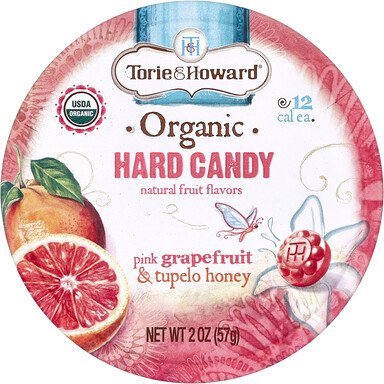 Torie & Howard, Bio, harte Süßigkeiten, Pinke Grapefruit & Tupelo-Honig, 2 oz (57 g)