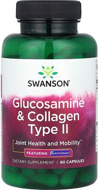 Thumbnail - Swanson, Glucosamine & Collagen Type II, Glucosamin und Kollagen Typ II, 90 Kapseln