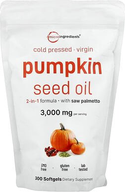 Micro Ingredients, Kürbiskernöl, kalt gepresst, 300 Weichkapseln
