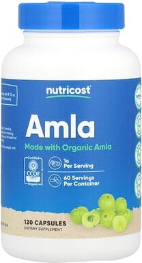 Thumbnail - Nutricost, Amla, 120 Kapseln (0,5 g pro Kapsel)