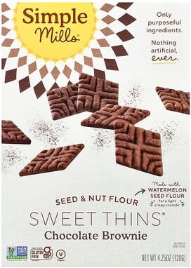 Simple Mills, Samen- und Nussmehl Sweet Thins, Schokoladen-Brownie, 120 g (4,25 oz.)