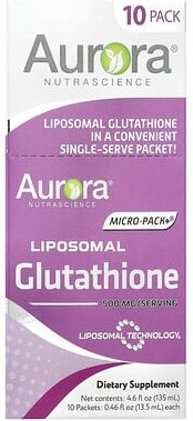Aurora Nutrascience, Micro-Pack+®, Liposomal Glutathione, liposomales Glutathion, 10 Päckchen, je 13,5 ml (0,46 fl. oz.)...