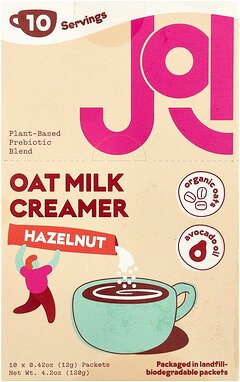 JOI, Oat Milk Creamer, Haselnuss, 10 Päckchen, je 12 g (0,42 oz.).