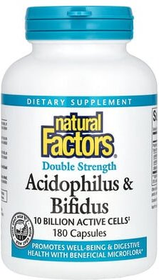 Thumbnail - Natural Factors, Acidophilus & Bifidus, 10 Milliarden, 180 Kapseln