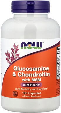 NOW Foods, Glucosamine & Chondroitin with MSM, Glucosamin und Chondroitin mit MSM, 180 Kapseln