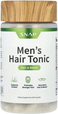 Snap Supplements, Men‘s Hair Tonic, Haarwasser für Männer, Haare und Bärte, 90 Kapseln