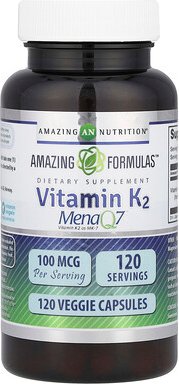 Amazing Nutrition, Amazing Formulas™, Vitamin K2, 100 mcg, 120 pflanzliche Kapseln