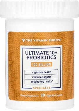 The Vitamin Shoppe, Ultimate 10+ Probiotics, Probiotika mit 100 Milliarden, 30 pflanzliche Kapseln