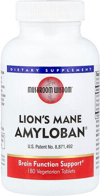 Mushroom Wisdom, Lion‘s Mane Amyloban®, Igel-Stachelbart/Hericium erinaceus, 180 vegetarische Tabletten