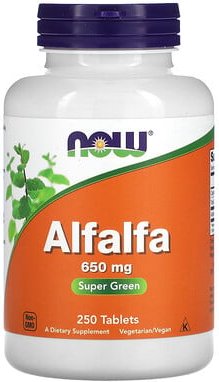 NOW Foods, Alfalfa, 650 mg, 250 Tabletten