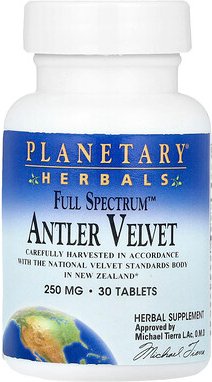 Planetary Herbals, Full Spectrum™ Antler Velvet, Geweihbast, 30 Tabletten (250 mg pro Tablette)