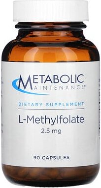 Metabolic Maintenance, L-Methylfolate, L-Methylfolat, 2,5 mg, 90 Kapseln