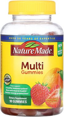 Nature Made, Multi-Fruchtgummis, Orange und Erdbeere, 90 Fruchtgummis