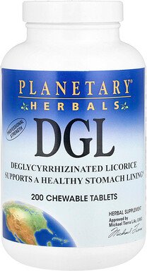 Planetary Herbals, DGL, 380 mg, 200 Kautabletten