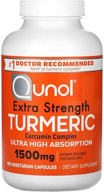 Qunol, Turmeric, Kurkuma, 180 pflanzliche Kapseln (500 mg pro Kapsel)