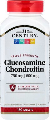 21st Century, Glucosamin-Chondroitin, dreifache Stärke, 150 Tabletten