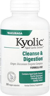 Thumbnail - Kyolic, Aged Garlic Extract™, Cleanse & Digestion, Formel 102, Reinigung und Verdauung, 200 vegetarische Kapseln
