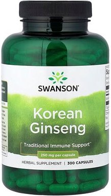 Swanson, Korean Ginseng, koreanischer Ginseng, 300 Kapseln (250 mg pro Kapsel)